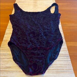 Danskin Black and burgundy Patterned leotard